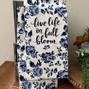 2 New Boho Farmhouse Live life in Full Bloom Kitchen Towels
